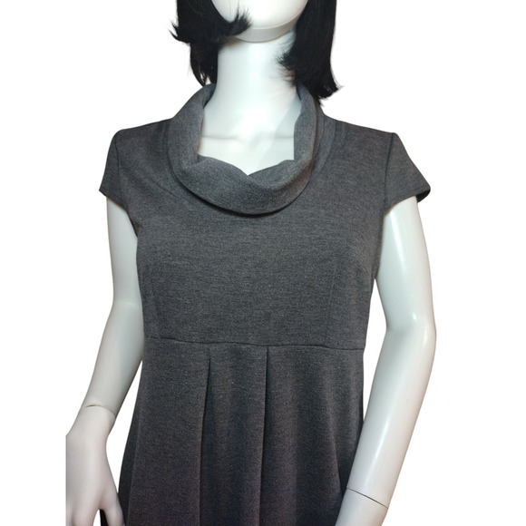Spense Womens Cap Sleeve Cowl Neck Ribbed Knit Sweater Dress Gray Size 6 - Picture 10 of 16
